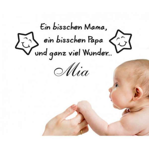 Personalisierbare Wandtattoo Mama und Papa in schwarz